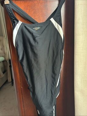 Speedo Black and White One-Piece Swimsuit